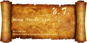 Woog Terézia névjegykártya